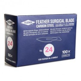L�mina De Bisturi Feather Cx c/100 Unid- A�o De Carbono