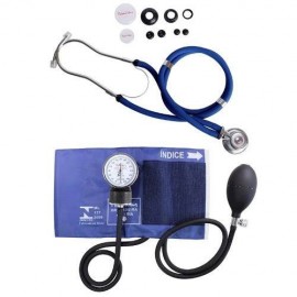 Kit Aparelho De Press�o Com Esteto Duplo Azul Premium