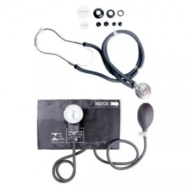 Kit Aparelho De Press�o Com Esteto Duplo Cinza Premium