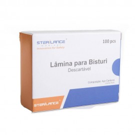 L�mina para Bisturi Descart�vel N�15 Sterilance Cx c/ 100 Unid.