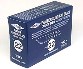 L�mina De Bisturi Feather N� 22 Cx c/ 100 Unid- A�o De Carbono