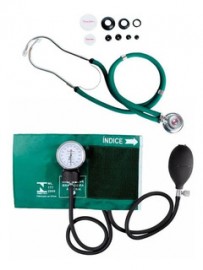Kit Aparelho De Press�o Com Esteto Duplo Verde  Premium 