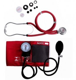 Kit Aparelho De Press�o Com Esteto Duplo Vinho Premium